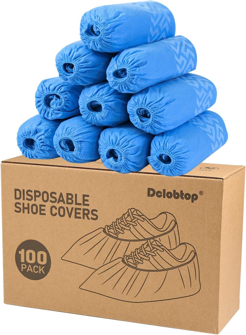 Shoe Covers Disposable for Indoor - 100 Pack Recyclable Blue Shoe Covers, Disposable Shoe Covers Non-slip Boot Covers Fits Up To 11 US Men and 12 US Women