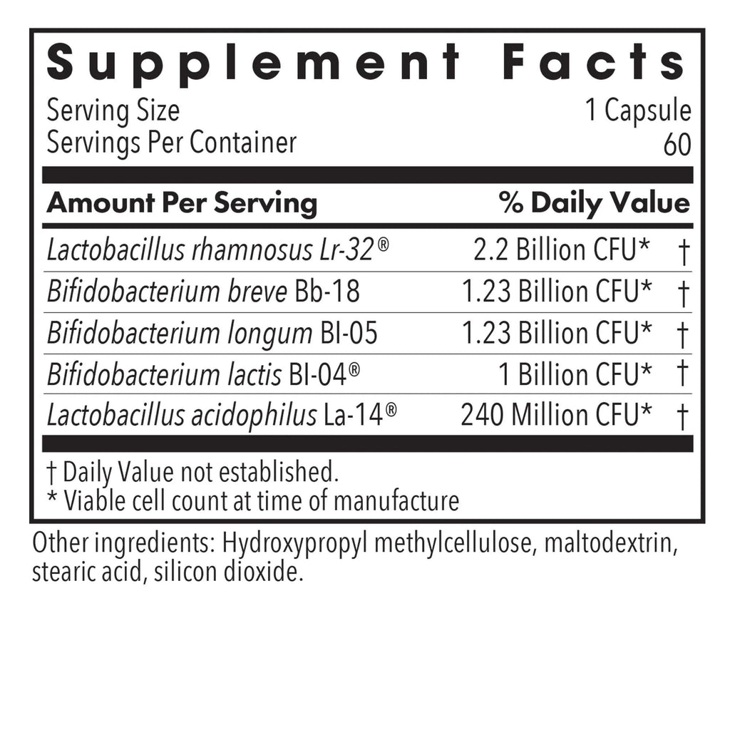 ARG BifidoBiotics with LactoSpore - Probiotic Blend - Supports Digestive Health - Helps Maintain Intestinal Balance - Dairy-Free Probiotics - Vegetarian & Hypoallergenic - 60 Servings - 60 Capsules