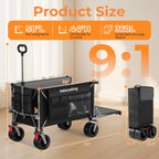 Holacamking 58" L Extender Collapsible Wagon, Extra Long with Tailgate