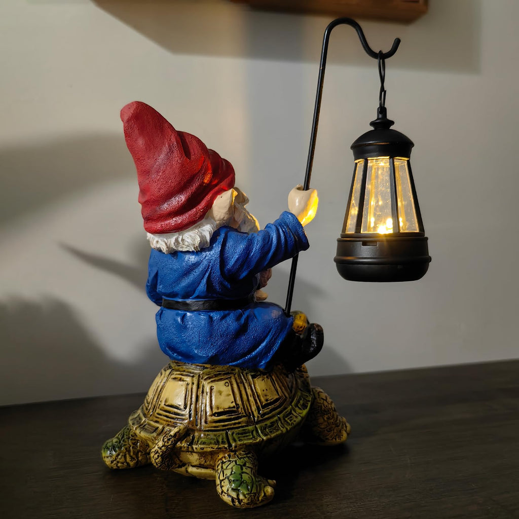 Outdoor Garden Gnome Statue, Solar Light Gnomes Statues Decoration for Yard