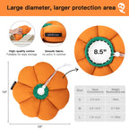 Cat Cone Collar,Cute Waterproof Recovery Collar,Anti-Bite Lick Wound Healing Safety Elizabethan e Collar for Cats,Orange Pumpkin Cat Halloween Costume