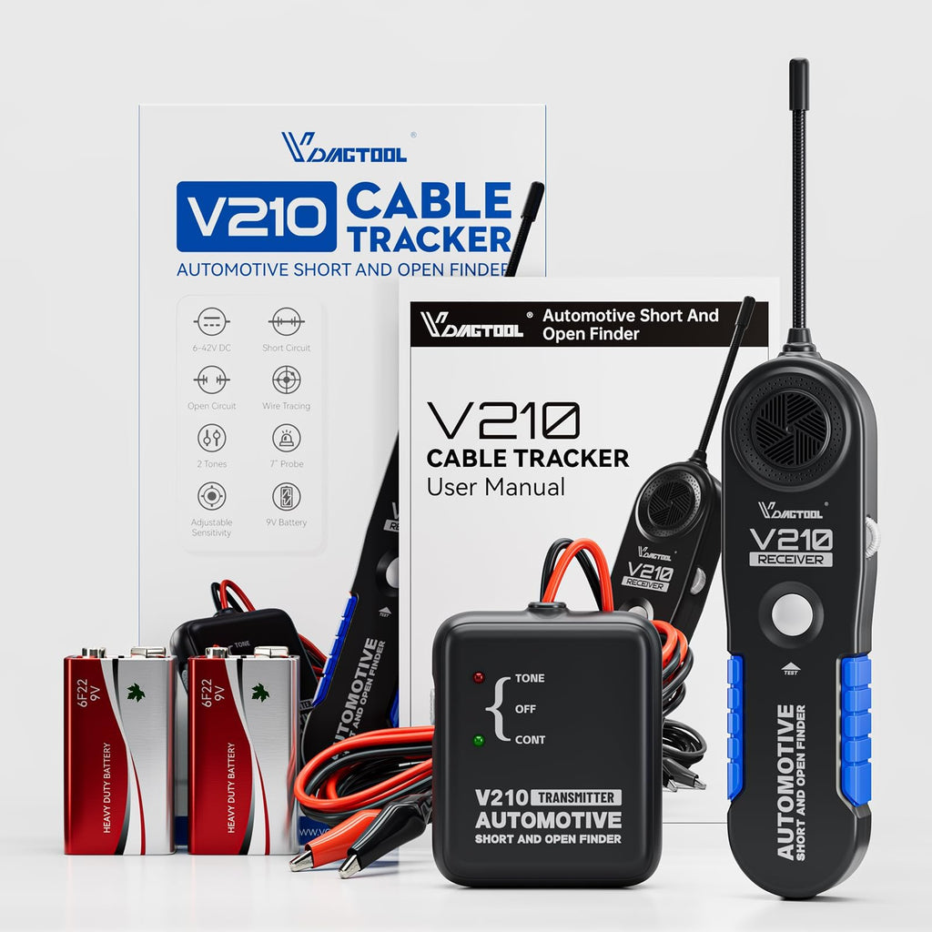 VDIAGTOOL V210 Wire Tracer Electrical Automotive Open & Short Finder Circuit Tester Circuit Breaker Finder Fault Probe Wire Tester Electrical DC 6-42V