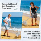 Sand Flea Rake, 65" Long Handle Stainless Steel Sand Sifter for The Beach