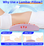 vamorry Poufs Lumbar Support Pillow for Bed Relief Back Pain: Lower Back Pillow for Sleeping - Memory Foam Waist Pillow - Back Wedge Bolster Pillow for Side, Back&Stomach Sleepers - Bed Rest Pillow