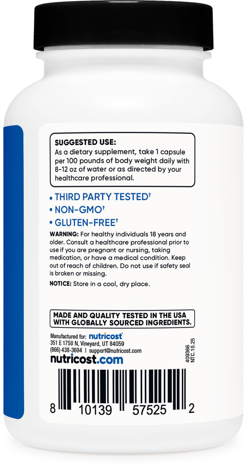 Nutricost Creatine HCl 120 Capsules - Made with CON-CRET Creatine, 750 MG Per Capsule