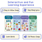LEARNING BUGS Phonics Songs Book, 26 Letter Sound Songs, Preschool & Kindergarten Learn to Read for 3 Year olds, Perfect Toy and Gift for Toddlers Ages 2+