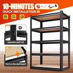 JOJUOU Set of 3 46" W Garage Shelving-2050 lbs 5 Tier Storage Shelves,Adjustable Heavy Duty Metal Shelving Unit and Storage Large Rack,Utility Steel Shelf for Warehouse Industrial Pantry 71"x46"x18"