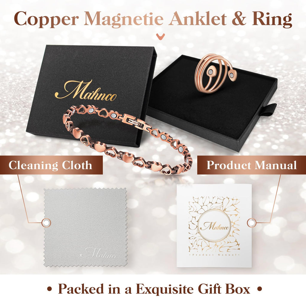 Copper Anklet for Women Magnetic Copper Anklet & Lymphatic Drainage Ring