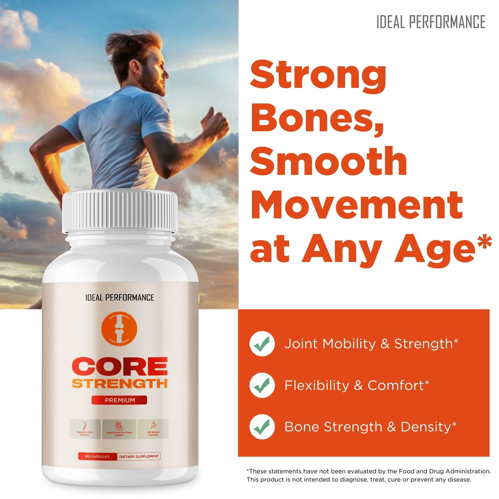 Core Strength Supplement Pills, Core Strength Capsules - All Natural Formula to Fortify Bones, Movement & Bolster Flexibility, CoreStrength Premium Health & Wellness Support Reviews (60 Capsules)