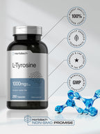 Horbäach L-Tyrosine Supplement | 1000mg | 250 Capsules | Non-GMO and Gluten Free Formula