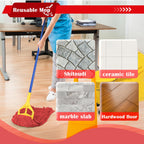 KLHB-YF Heavy Duty Commercial String Mop Heads, 3 Pack Cotton Red Mop Head Replacement, Machine Washable Industrial Mop Head Refills for Janitorial, Restaurant, Warehouse & Office Floor Cleaning