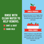 Rebel Green Fruit & Veggie Wash - Natural Produce Wash - Plant-Based Vegetable Wash Spray - Fruit and Vegetable Wash with No Aftertaste - Sustainable Food Wash - (34 oz Refill Bottles, 6 Pack)