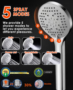 Shower Head High Pressure,10" Rain Shower Head With Handheld Spray Combo, Shower Heads with Hose and 11'' Angle Adjustable Extension Arm, Waterfall Showerhead, Dual Detachable Shower Head