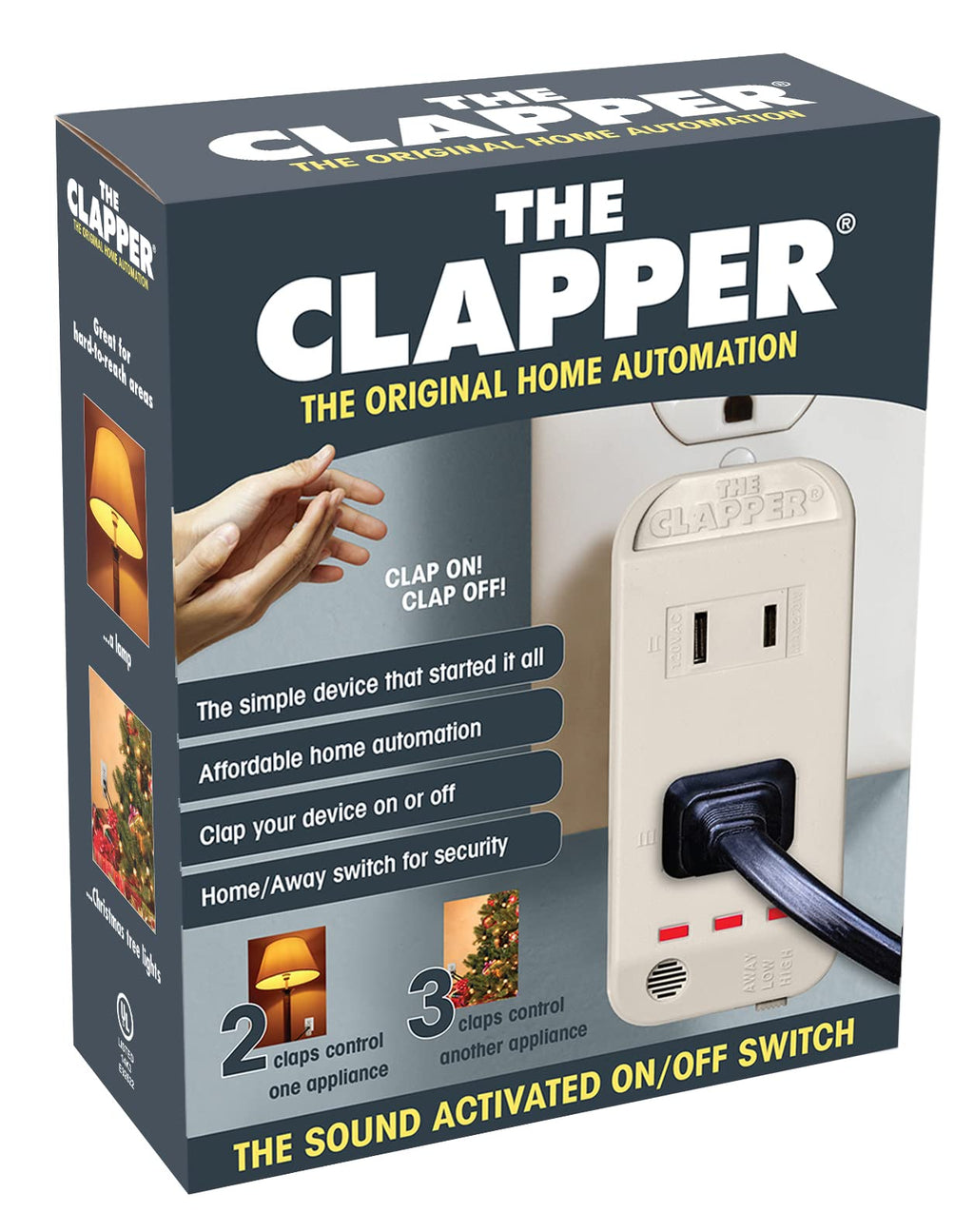 Clapper The Original Home Automation Sound Activated Device, On/Off Light Switch, Clap Detection, As Seen On TV
