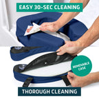 Lunderg Padded Toilet Seat Riser for Seniors - Adds 2 inches. Universal Fit - FIRM Raised Toilet Seat Cushion with High-Density Foam for Enhanced Comfort & Elevation. Post-Surgery Must have (Blue)