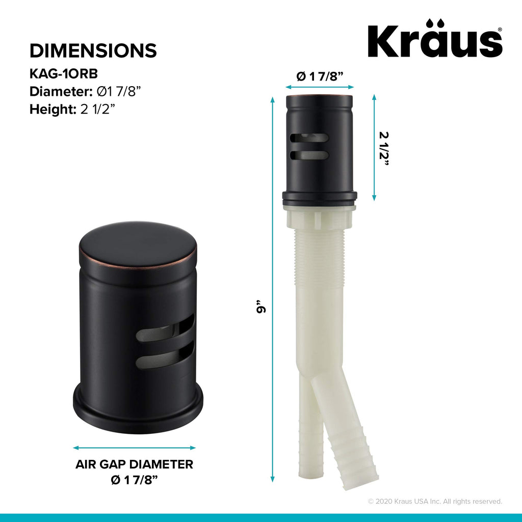 KRAUS Dishwasher Air Gap in Oil Rubbed Bronze, KAG-1ORB