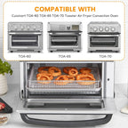 Air Fryer Basket Tray Replacement for Cuisinart TOA-60 TOA-65 TOA-70 Toaster Air Fryer Convection Oven, 12.4 * 11'' Mesh Air Fryer Steel Basket Wire Rack Accessories Parts, Dishwasher Safe