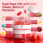 2 Pack Potassium Magnesium Gummies, Sugar Free Potassium Supplement Magnesium Glycinate 500mg, Ashwagandha, Vitamins D3, C, B6, Calcium & Zinc for Sleep, Leg Cramps & Muscle Relaxation-120 Count