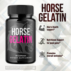 Horse Gelatin Capsules, HorseGelatin Pills for Men with All Natural Ingredients, Advanced Formula Men's Health and Wellness Support Pill, Maximum Strength Multivitamin Supplement (60 Capsules)