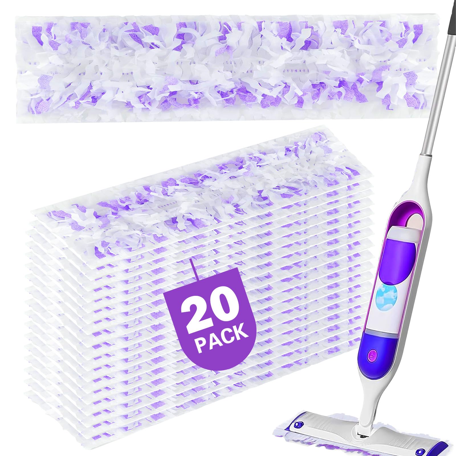 20 Count Power Mop Pads Refills for Swiffer PowerMop Multi-Surface Mopping Pad Disposable Replacement Mop Pads Compatible with Swiffer PowerMop,Safe on All Finished Floors.