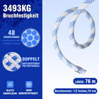 Double Block and Tackle Pulley System with 250Ft x 2/5'' Rope Pulley 6700 LB(30KN) Breaking Strength, 4:1 Lifting Power Sheave Pulley Hoist System for Garage, Attic Heavy Lifting