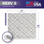 BNX TruFilter 20x22x1 Air Filter MERV 8 (4-Pack) - MADE IN USA – Dust & Pet Defense Electrostatic Pleated Air Conditioner HVAC AC Furnace Filters for Dust, Pet, Mold, Pollen MPR 600 – 700 & FPR 5