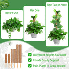 ROADPLUM 102 Inch Moss Pole for Plants Indoor (2*21.7", 2*16.5", 2*12.6") 6Pcs Coco Coir Pole Monstera Plant Support Pole for Plants Climbing with 65.6ft Twist Tie, Plant Tie and Jute Rope for Potted