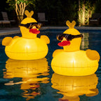 CetusLink Solar Floating Pool Lights, RGBW Color Changing 12-LED 20H Runtime with Remote, Pool Party and Garden Pond Decor, Cool Sunglasses Duck 2-Pack