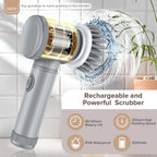 HFLYJPYW Electric Spin Scrubber - Shower Scrubber,Bathroom Scrubber Electric,for Cleaning Tub, Floor, Tile, Window, Sink, Kitchen Cleaning with 6 Electric Cleaning Brush Head (8)