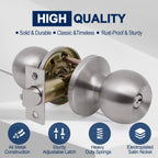 Lanwandeng 4 Pack Door Knobs with Lock and Key,All Keyed Same Entry Door Knob, Exterior and Interior Door Lock, Door Handle Satin Nickel