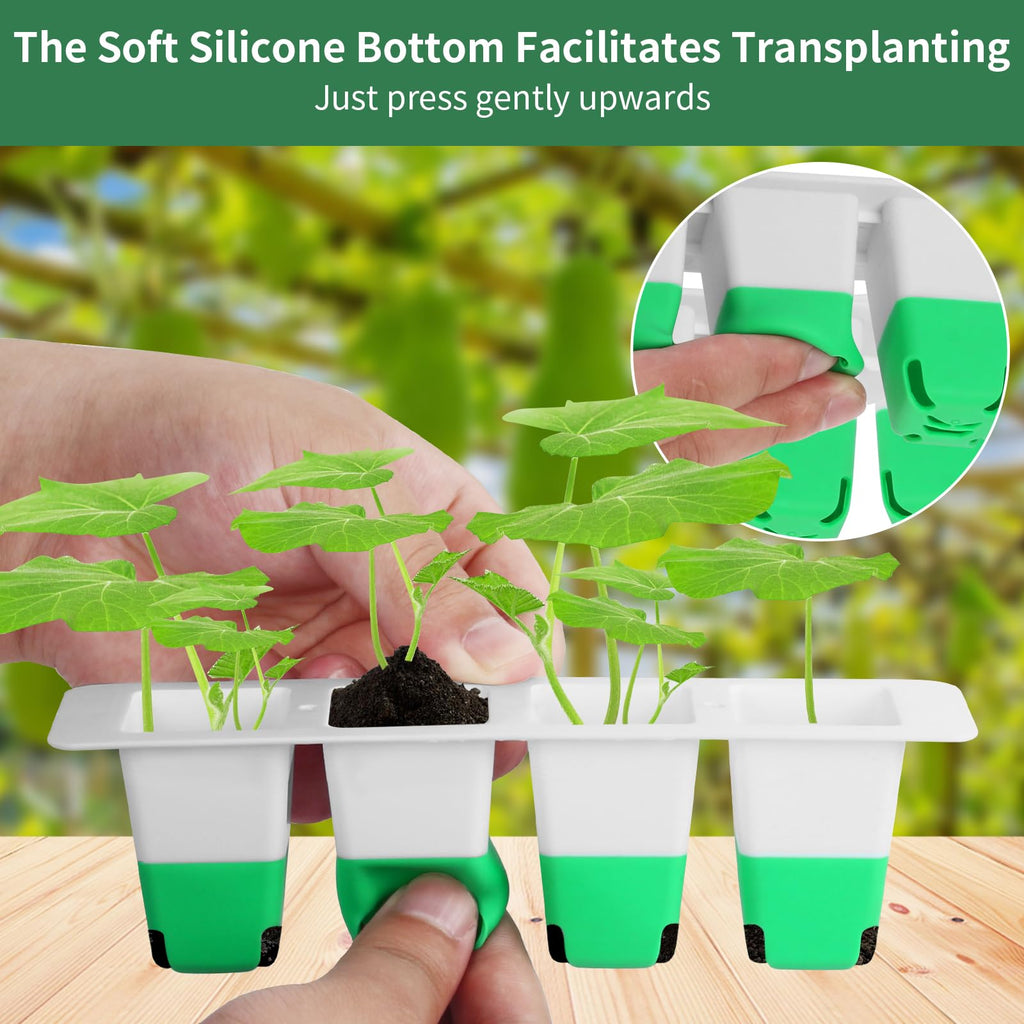 Sondiko Seed Starter Tray with Soft Silicone Cells, 80-Cell Reusable Seed Starter Kit, Seedling Starter Trays with Humidity Dome, Mini Germination Kit for Starting Vegetable, Flower & Herb Seeds
