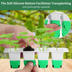 Sondiko Seed Starter Tray with Soft Silicone Cells, 80-Cell Reusable Seed Starter Kit, Seedling Starter Trays with Humidity Dome, Mini Germination Kit for Starting Vegetable, Flower & Herb Seeds