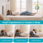 WGAKCED 3Pcs Wedge Pillow Set for After Surgery,Acid Reflux Relief, Adjustable Bed Wedge Pillows for Sleeping,Anti Snore, Memory Foam Triangle Pillow for Back&Neck&Shoulder Pain Relief, White&Grey