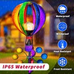 72 in Large Wind Spinners Outdoor, Solar Hot Air Balloon Wind Sculpture