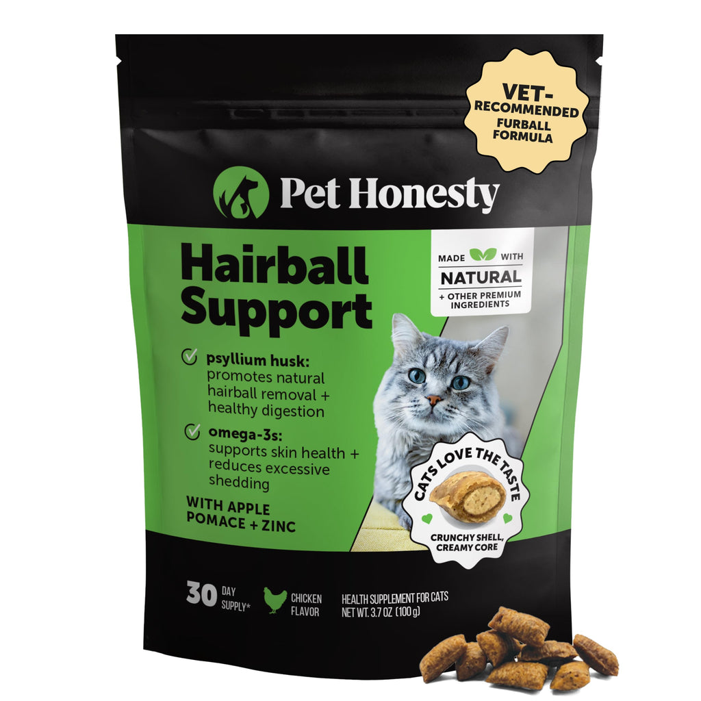 Pet Honesty Vet Backed Cat Hairball Remedy Chews, Chicken, 30-Day Supply