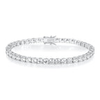 Gemsme 18K White Gold Plated 3.0mm Cubic Zirconia Classic Tennis Bracelet 6.5 Inch