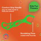 DenTek Fun Flossers – Kids Floss Picks with Wild Fruit Flavor, 90 Count