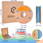 ERYONE Rainbow PLA Filament Bundle, 1.75mm +/-0.03 mm, Matte PLA Muti Color 3D Printer Filament 0.25kg/Spools, 4 Packs(2.2lbs), Matte Macaron, Watercolor, Dreamland, Maple Leaf