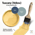 Chalky Chicks All-in-One Chalk Paint for Furniture or Cabinet - 8 Fl Oz - Matte Finish Tuscany (Yellow) for Metal, Wood Furniture Paint - No Sanding All-in-One for Home Decor & Crafts, USA Made