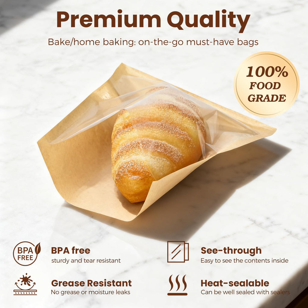 100Pcs Cookie Bags with Seal, Premium Cookie Packaging Bag SFIUYLB