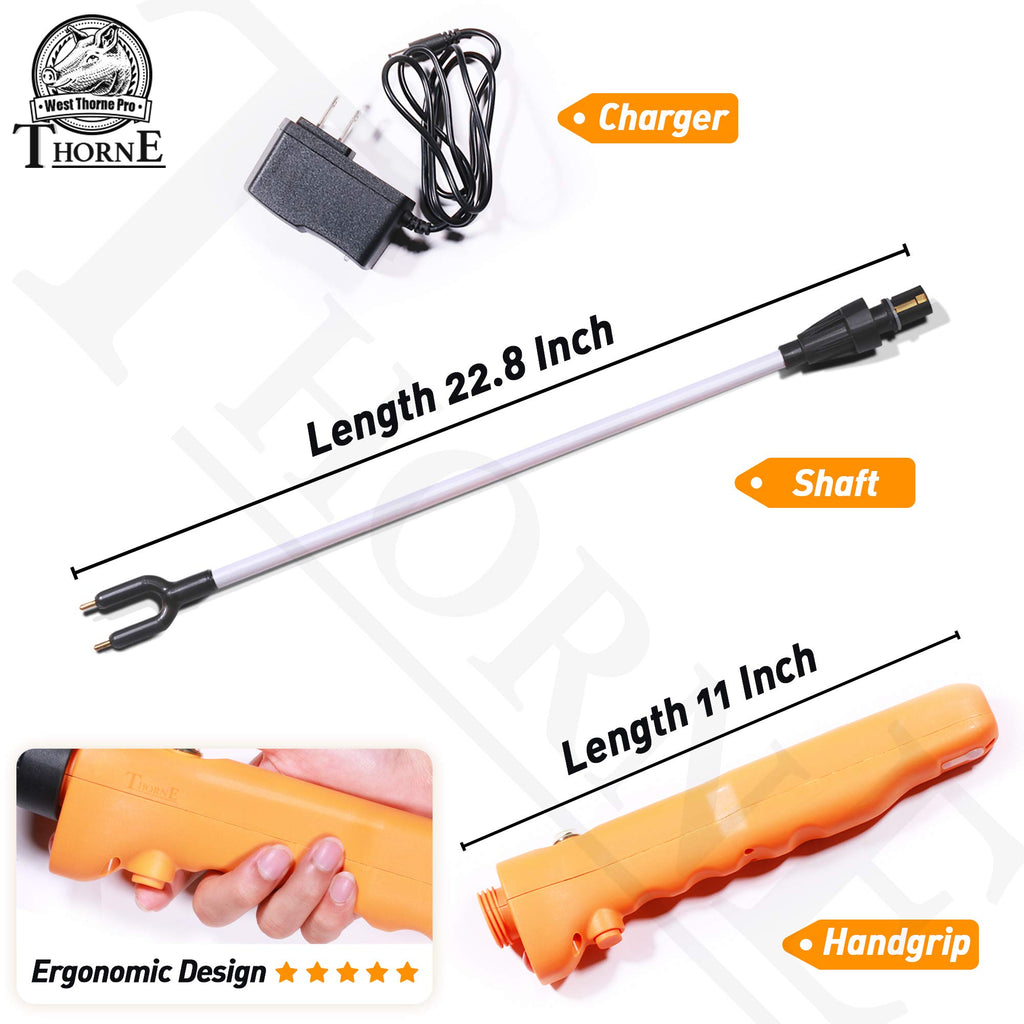 West Thorne Pro Livestock Prod, Waterproof Cattle Prod Stick with LED Light, Livestock Prod for Modern Livestock Management(33.8in)
