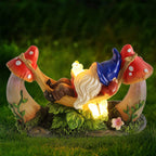 Outdoor Garden Gnome Statue,Solar Gnomes Figurine Birthday Gifts for Mom