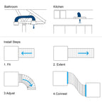 Hon&Guan 5 Inch Air Duct - 16 FT Long,Fits Compatible 5-Inch Vent Openings Only, Black Vent Hose with 2 Clamps for Ventilation Systems