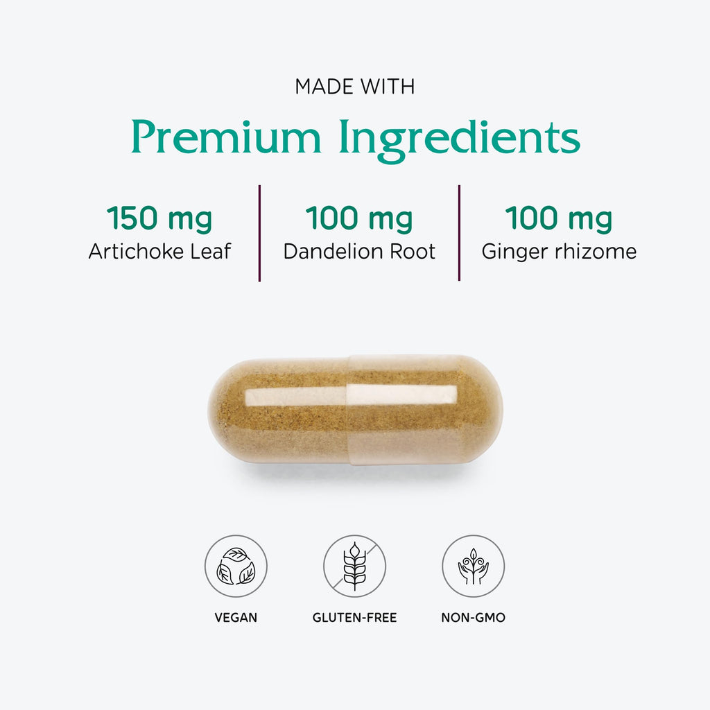 Vitanica Bitters Extra - Digestion Support Supplement with Dandelion Root - Digestive Enzymes & Ginger Root for Digestive Health Support - Herbal Supplement with Plant-Based Enzymes - 90 Capsules