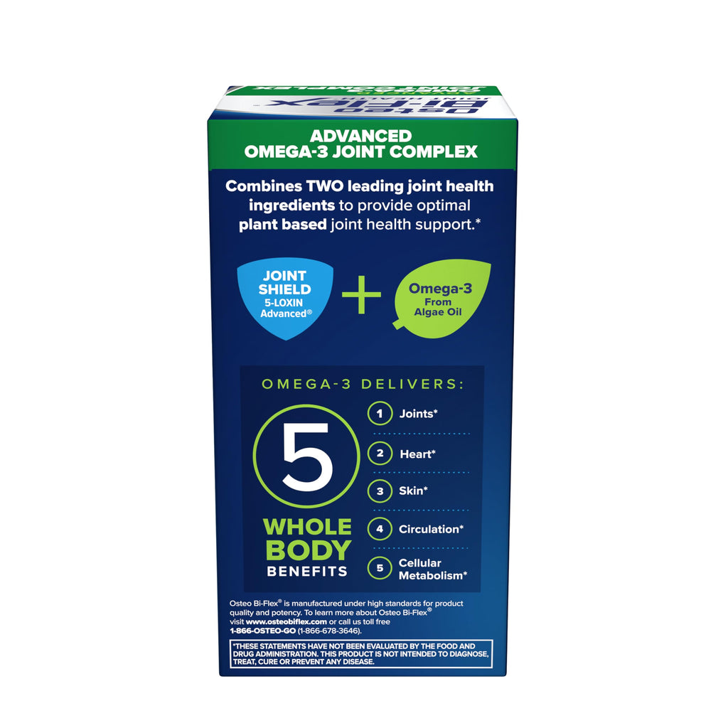 Osteo Bi-Flex Advanced Omega-3 Joint Complex, Plant-Based Algae Oil, Joint Support Supplement, 80 Count Softgels