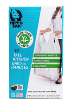 Hippo Sak - Plant Based Tall Kitchen Garbage Bags with Ergonomic Handles - 13 Gallon Trash Bags - Recyclable & Eco Friendly - Super Strong and Leak Proof Tall Kitchen Trash Bags (90 Count)