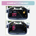 Petique Durable Pet Stroller, Easy Fold, Quality mesh Windows, Large Storage Basket, Secure Cup Holder Tray, for Small to Medium Dog, Cat, Bunny, Supports Pets up to 55LBS - RAZZBERRY