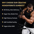 OUYIYUA Creatine Monohydrate Gummies 5000mg for Men & Women - Sugar Free Pre-Workout Supplement, Chewables for Muscle Strength, Muscle Builder, Energy Boost, Mixed Berry Flavor, 120 Count