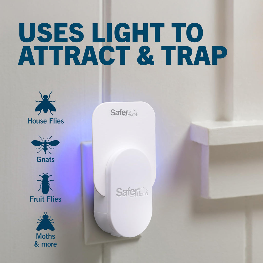 Safer Home Flying Insect Trap, Plug-in Fruit Fly Trap for Indoors, 2-Pack