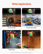 VEVOR 1320lbs Wireless Electric Hoist, 1150W 110V Electric Steel Wire Winch with Wireless Remote Control, 40ft Single Cable Lifting Height & Motor, for Garage Warehouse Factory